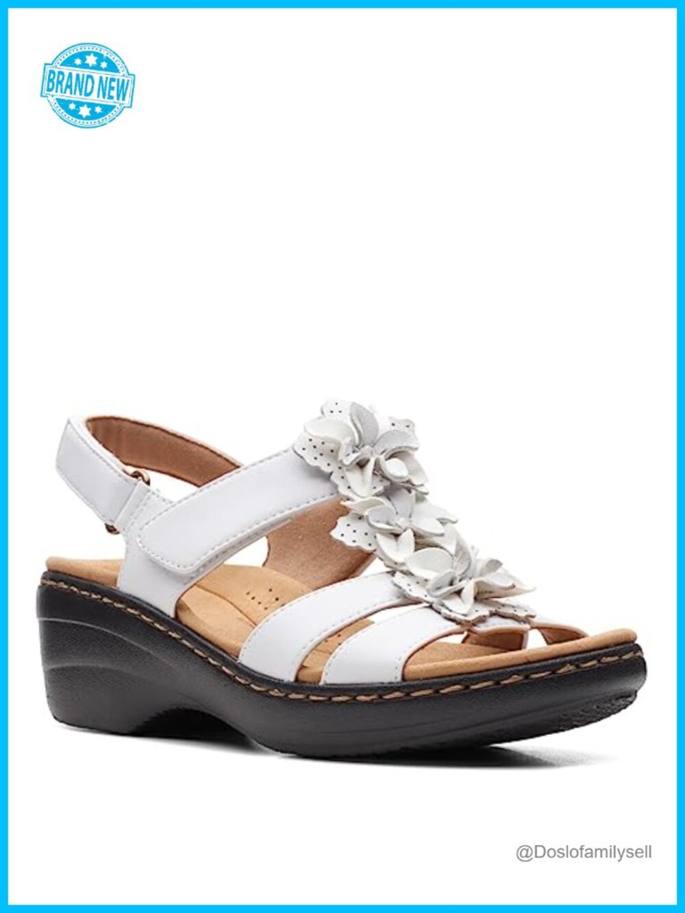 Merliah Sheryl Heeled Wedge Sandal Leather Textile PU Footbed 2 Inch Heel